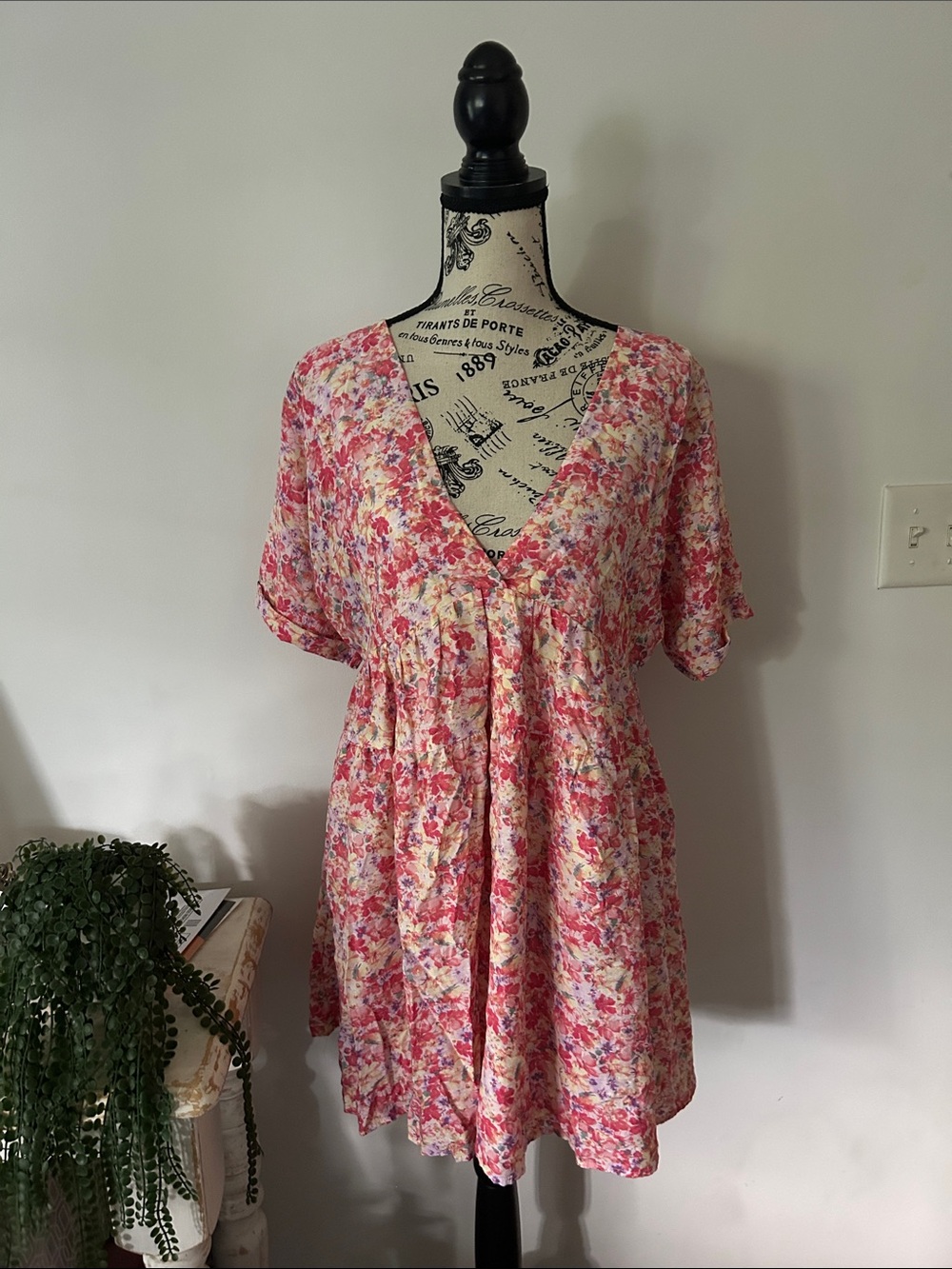 Talulah Floral Mini Babydoll Dress Women's size M